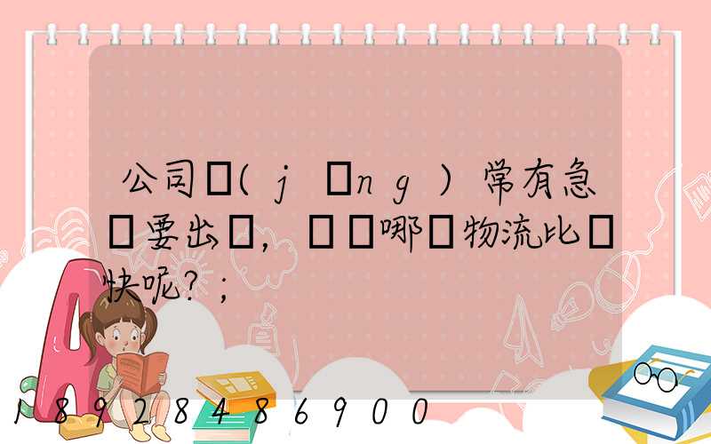公司經(jīng)常有急貨要出，請問哪個物流比較快呢？